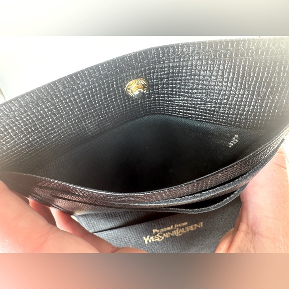 YSL Wallet Yves Saint Laurent Black Clutch 80s GWP Authentic Vintage YSL Wallet - Picture 8 of 13